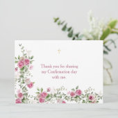 Carte de remerciements de confirmation de la Croix (Debout devant)