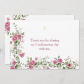 Carte de remerciements de confirmation de la Croix (Devant / Derrière)