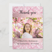 Carte de remerciements de confirmation de photo de (Devant)