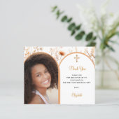 Carte de remerciements de confirmation du fleur sa (Debout devant)