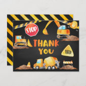 Carte de remerciements de construction - BL (Devant / Derrière)