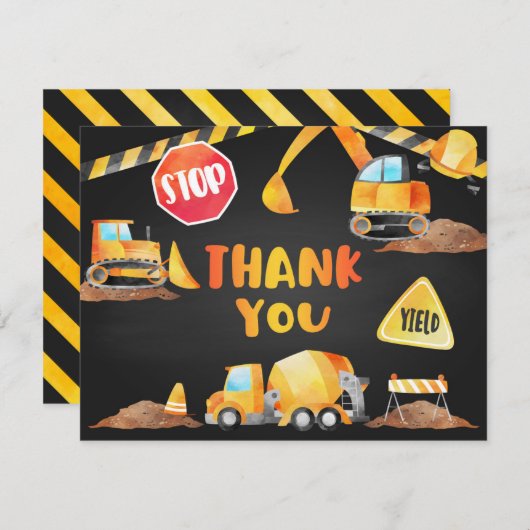 Carte de remerciements de construction - BL (Devant / Derrière)