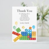 carte de remerciements de construction, bloc, joue (Debout devant)