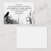 Carte de remerciements de Corbeau Silhouetté (Devant / Derrière)