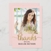 Carte de remerciements DE COULEUR MODIFIABLE DE Sc (Devant / Derrière)