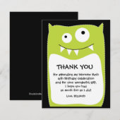 Carte de remerciements de coup de monstre de chaux (Devant / Derrière)