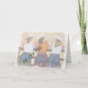 Carte de remerciements DE COWGIRS AMUSANTS