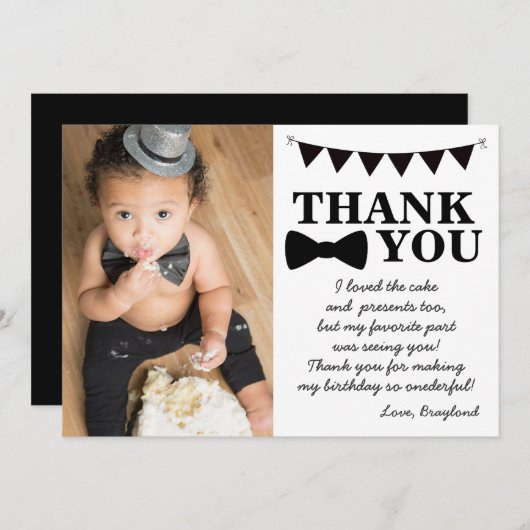 Carte de remerciements de Cravate de la ceinture n (Devant / Derrière)