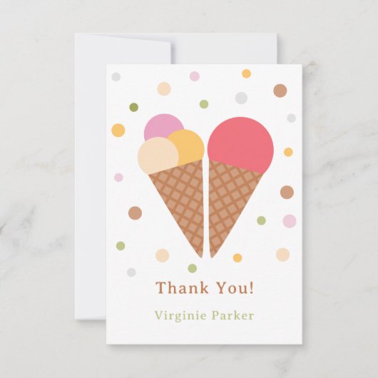 Carte de remerciements de crème glacée (Devant)