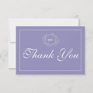 Carte de remerciements de crête de monogramme de l