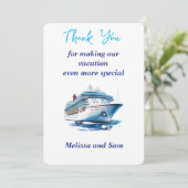 Carte de remerciements de croisière (Debout devant)