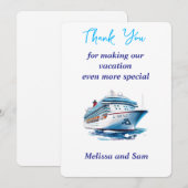 Carte de remerciements de croisière (Devant / Derrière)