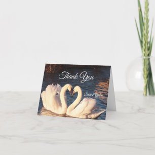 Carte de remerciements de cygnes blancs