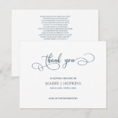 Carte de remerciements de décès funéraire personna (Devant / Derrière)