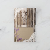 Carte de remerciements de dentelle en bois rustiqu (Intérieur)