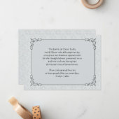 Carte de remerciements de deuil gris Mist (Devant/Arrière en situation)