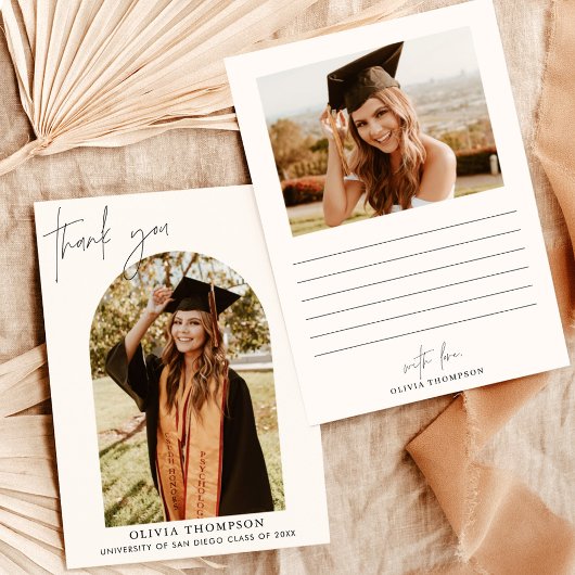 Carte de remerciements de diplôme, Arch Photo Merc