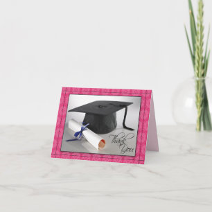 Carte de remerciements de diplôme customisé (fusch