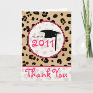 Carte de remerciements de diplôme - Leopard