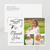 Carte de remerciements de diplôme personnalisé 3 p (Devant / Derrière)