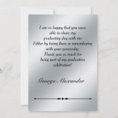 Carte de remerciements de diplôme Silver (Dos)