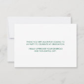 Carte de remerciements de diplôme - Simple, Photo, (Dos)