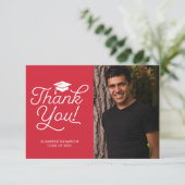 Carte de remerciements de diplôme - Simple, Photo, (Debout devant)