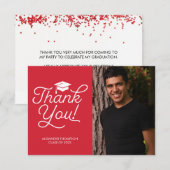 Carte de remerciements de diplôme - Simple, Photo, (Devant / Derrière)
