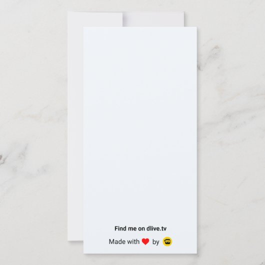 Carte de remerciements de DLive (Devant)