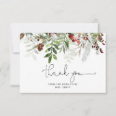 Carte de remerciements de douche à feuillage persi (Devant)