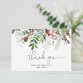 Carte de remerciements de douche à feuillage persi (Debout devant)