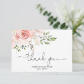 Carte de remerciements de douche à nuptiale floral (Debout devant)