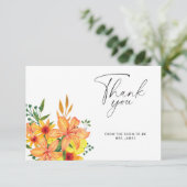 Carte de remerciements de douche à nuptiale orange (Debout devant)