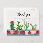 Carte de remerciements de douche Cactus Couples (Devant / Derrière)