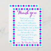 Carte de remerciements de douche de bébé de bébé (Devant / Derrière)