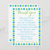 Carte de remerciements de douche de bébé de bébé (Devant / Derrière)