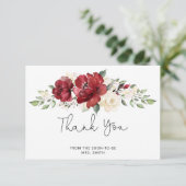 Carte de remerciements de douche de mariée de Bour (Debout devant)