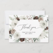 carte de remerciements de douche nuptiale à feuill (Devant)