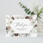 carte de remerciements de douche nuptiale à feuill (Debout devant)