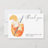 Carte de remerciements de douche nuptiale Aperol (Devant)