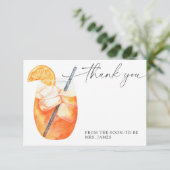 Carte de remerciements de douche nuptiale Aperol (Debout devant)