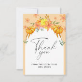 Carte de remerciements de douche nuptiale citrouil (Devant)