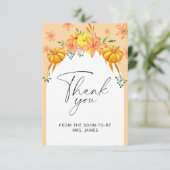 Carte de remerciements de douche nuptiale citrouil (Debout devant)
