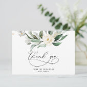 Carte de remerciements de douche nuptiale du feuil (Debout devant)