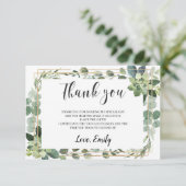 Carte de remerciements de douche nuptiale verdoyan (Debout devant)