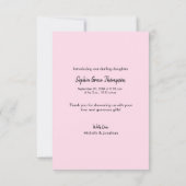 Carte de remerciements de douche pour bébé personn (Dos)