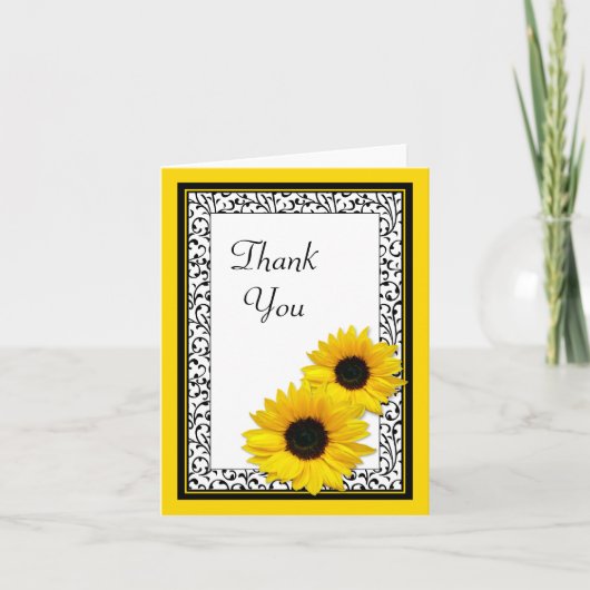 Carte de remerciements de douche Sunflower Mariage (Devant)