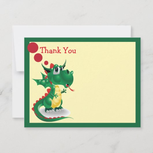 Carte de remerciements de dragon de bébé (Devant)
