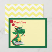 Carte de remerciements de dragon de bébé (Devant / Derrière)