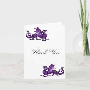 Carte de remerciements de dragon mauve